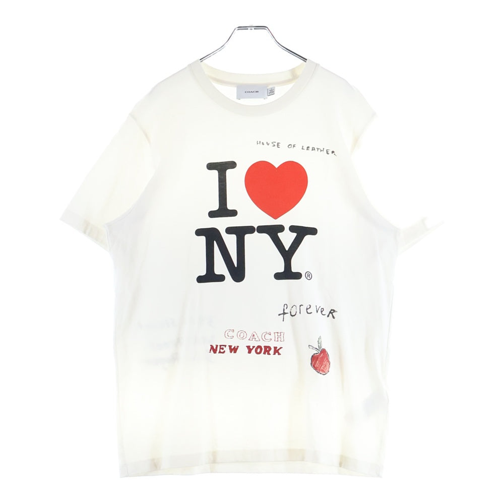 COACH(コーチ) NY Tee CBR24 アイラブニューヨークプリント半袖Tシャツ ホワイト CBR24