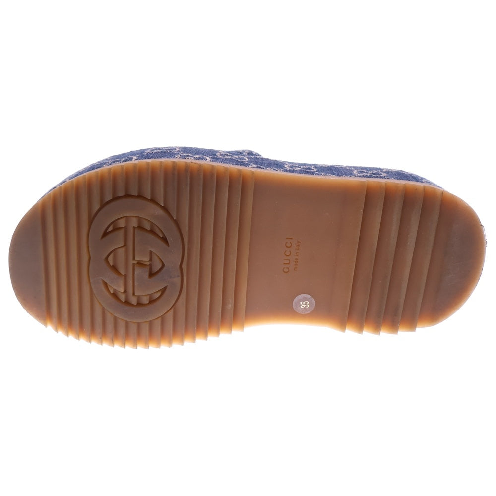 GUCCI(グッチ) GGモノグラム プラットフォーム スライド サンダル インディゴ 623212