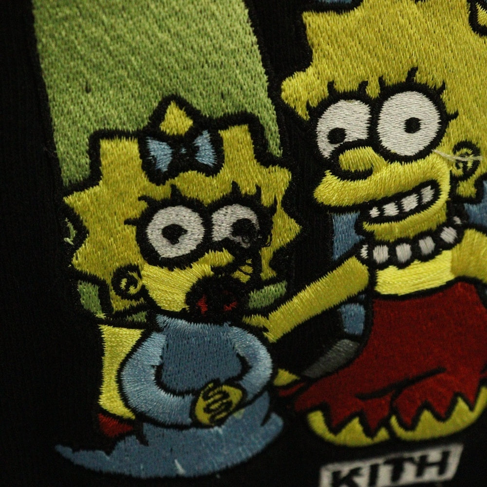 KITH(キス) ×THE SIMPSONS EMBROIDERED SWEAT シンプソンズ フロント刺繍 クルーネックスウェット ブラック 21-070-060-0015-1-0
