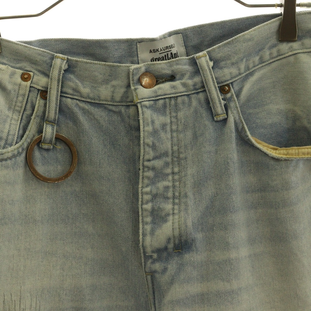 greatLand(グレイトランド) ×ASKYURSELF アスクユアセルフ ダメージ加工フレアデニム インディゴ