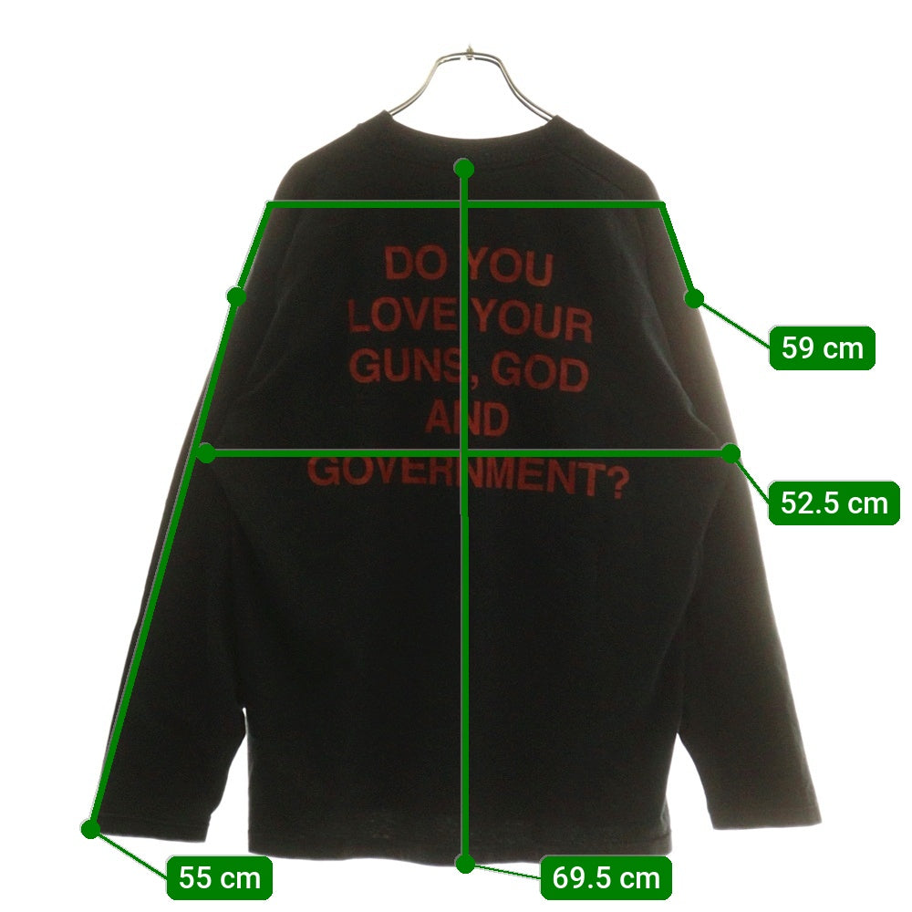 VINTAGE(ヴィンテージ) MARILYN MANSON GUNS GOD GOVERNMENT マリリンマンソン フロントプリント長袖Tシャツカットソー ブラック