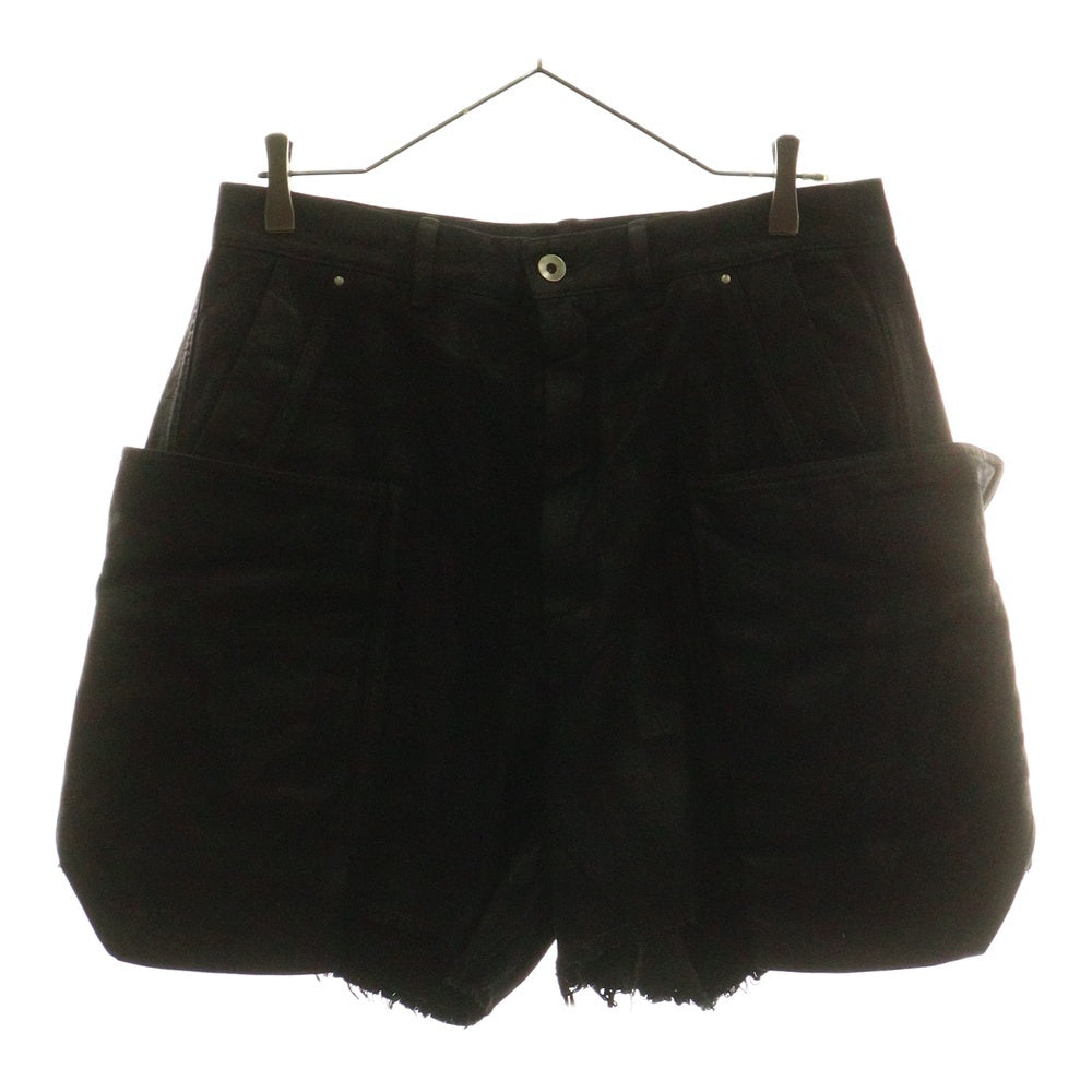 DRKSHDW(ダークシャドウ) STEFAN CARGO SHORTS ステファン カーゴショーツ コーティングデニムハーフパンツ ブラック DU01E3358-DCF