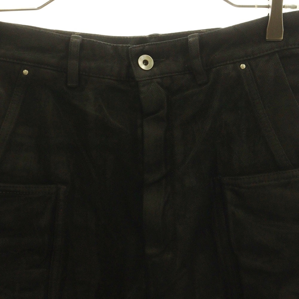 DRKSHDW(ダークシャドウ) STEFAN CARGO SHORTS ステファン カーゴショーツ コーティングデニムハーフパンツ ブラック DU01E3358-DCF