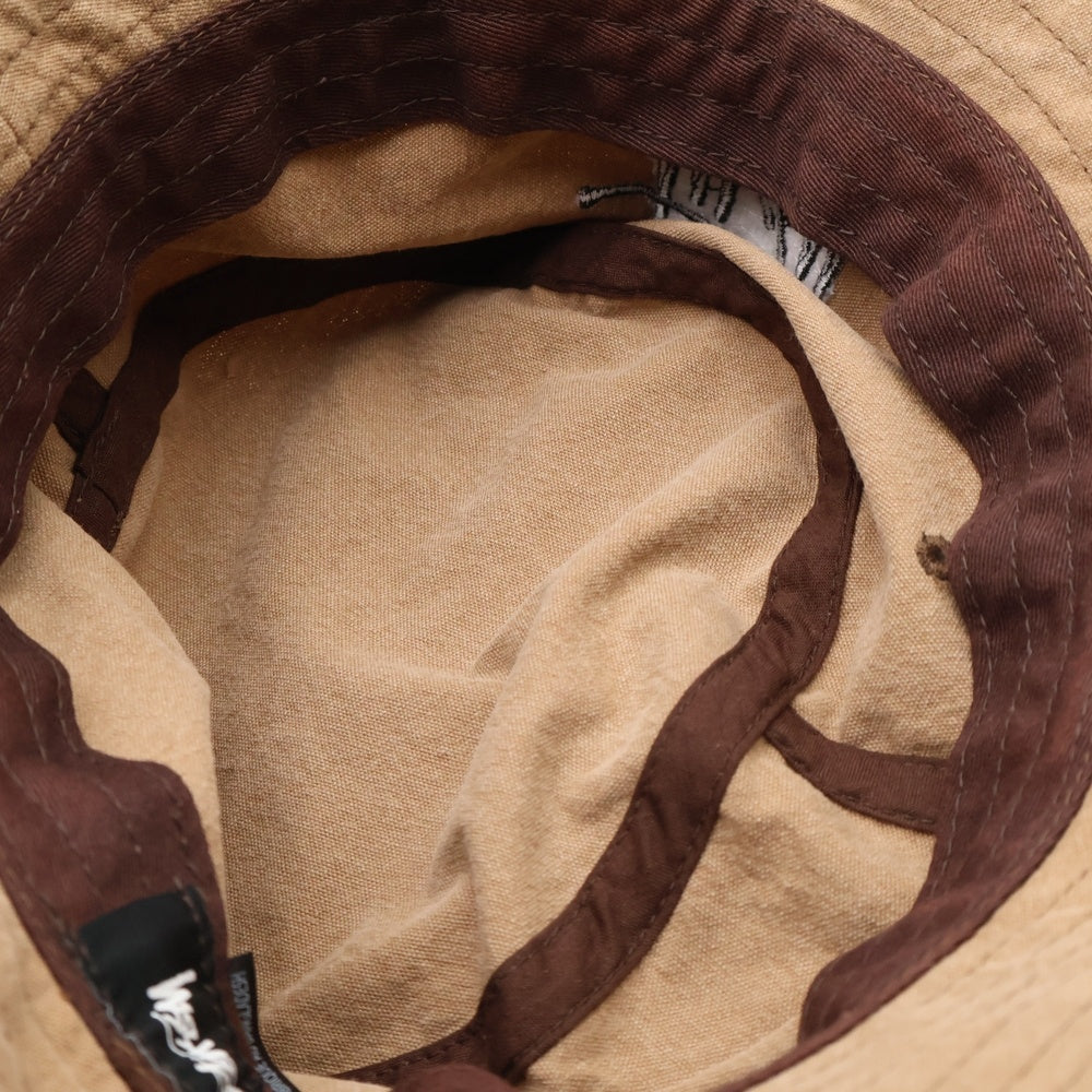 STUSSY(ステューシー) ロゴ刺繍コットンバケットハット ブラウン