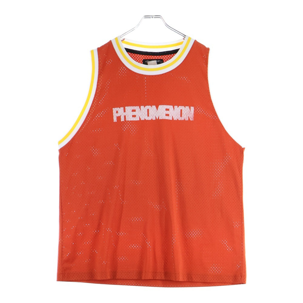 PHENOMENON(フェノメノン) ロゴプリントメッシュタンクトップ オレンジ