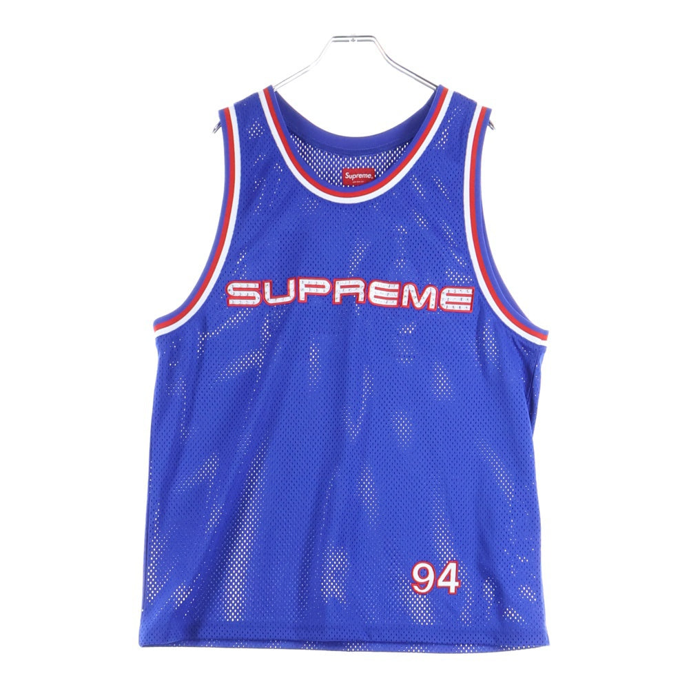 SUPREME(シュプリーム) 19SS Rhinestone Basketball Jersey ラインストーンバスケットボールジャージー メッシュタンクトップ ブルー