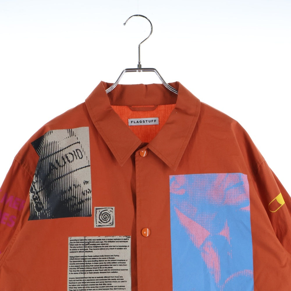 FLAGSTUFF(フラッグスタッフ) 17AW パッチワークプリント長袖シャツ 2017AW-FS-13 オレンジ