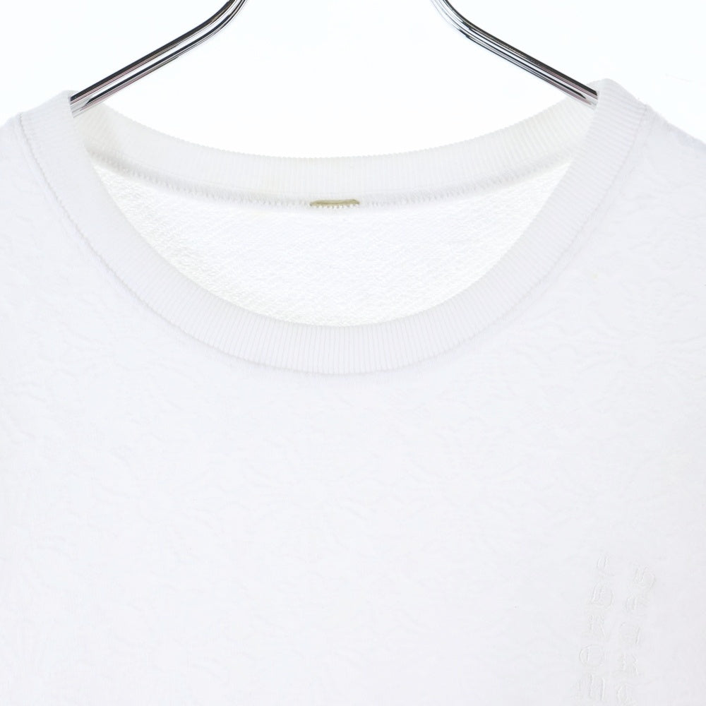 CHROME HEARTS(クロムハーツ) Y NOT Crewneck Sweat ワイノット 総柄クロス パイル地 クルーネックスウェット ホワイト