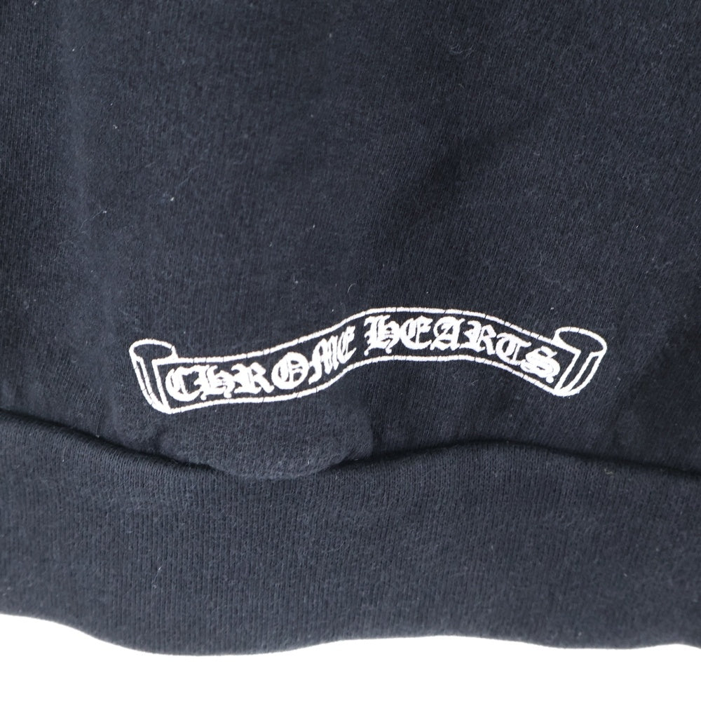 CHROME HEARTS(クロムハーツ) SWTSHRT PLVR ネックロゴプリント クルーネックスウェットトレーナー ブラック