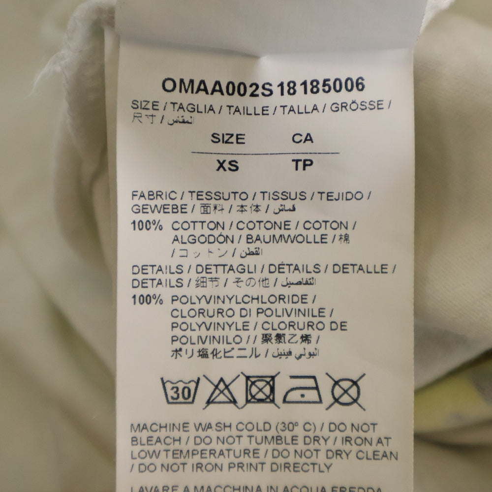 OFF-WHITE(オフホワイト) ロゴプリント 半袖Tシャツカットソー ホワイト/イエロー OMAA002S 18 185006