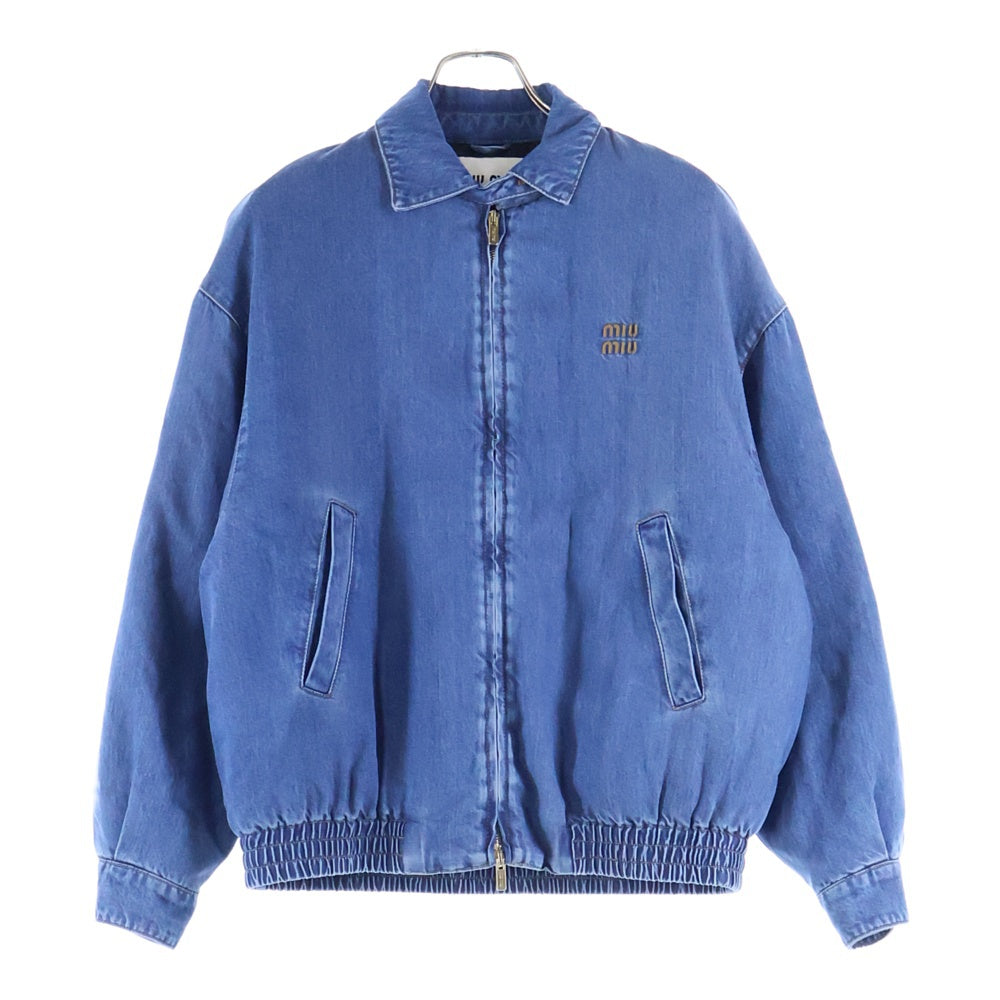 miumiu(ミュウミュウ) ロゴ刺繍 デニムダウンジャケット ダブルジップ インディゴ GWB219 S000 15PP