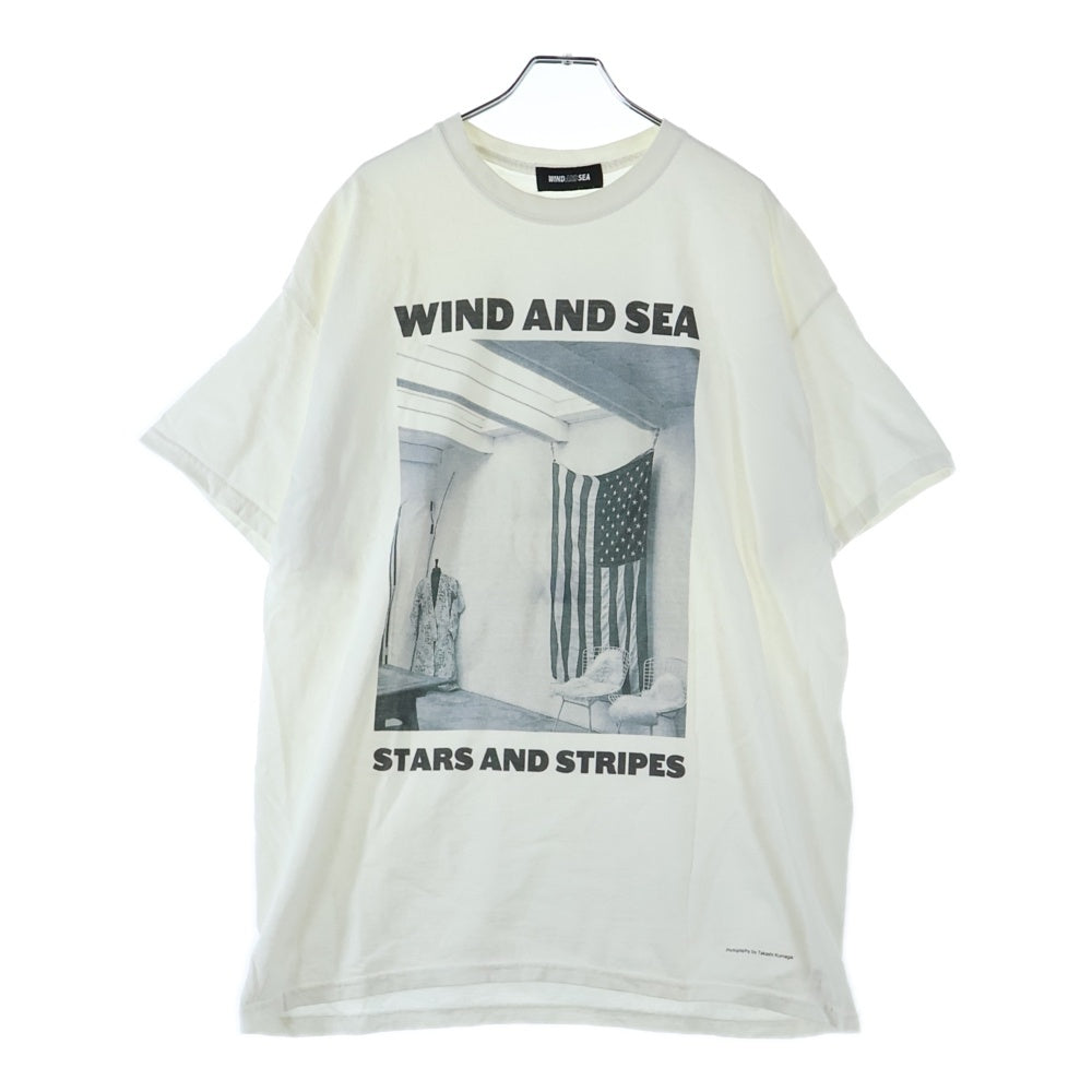 WIND AND SEA(ウィンダンシー) 20AW STAR AND STRIPES PHPTO PRINT TEE プリント 半袖Tシャツカットソー ホワイト WDS-20A-CS-05