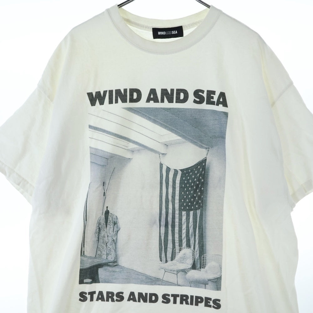 WIND AND SEA(ウィンダンシー) 20AW STAR AND STRIPES PHPTO PRINT TEE プリント 半袖Tシャツカットソー ホワイト WDS-20A-CS-05