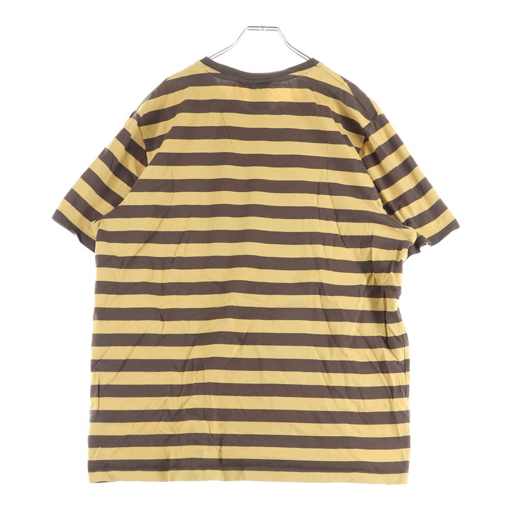adidas(アディダス) ×NOAH ボーダー 半袖Tシャツカットソー ブラウン/イエロー HI2930
