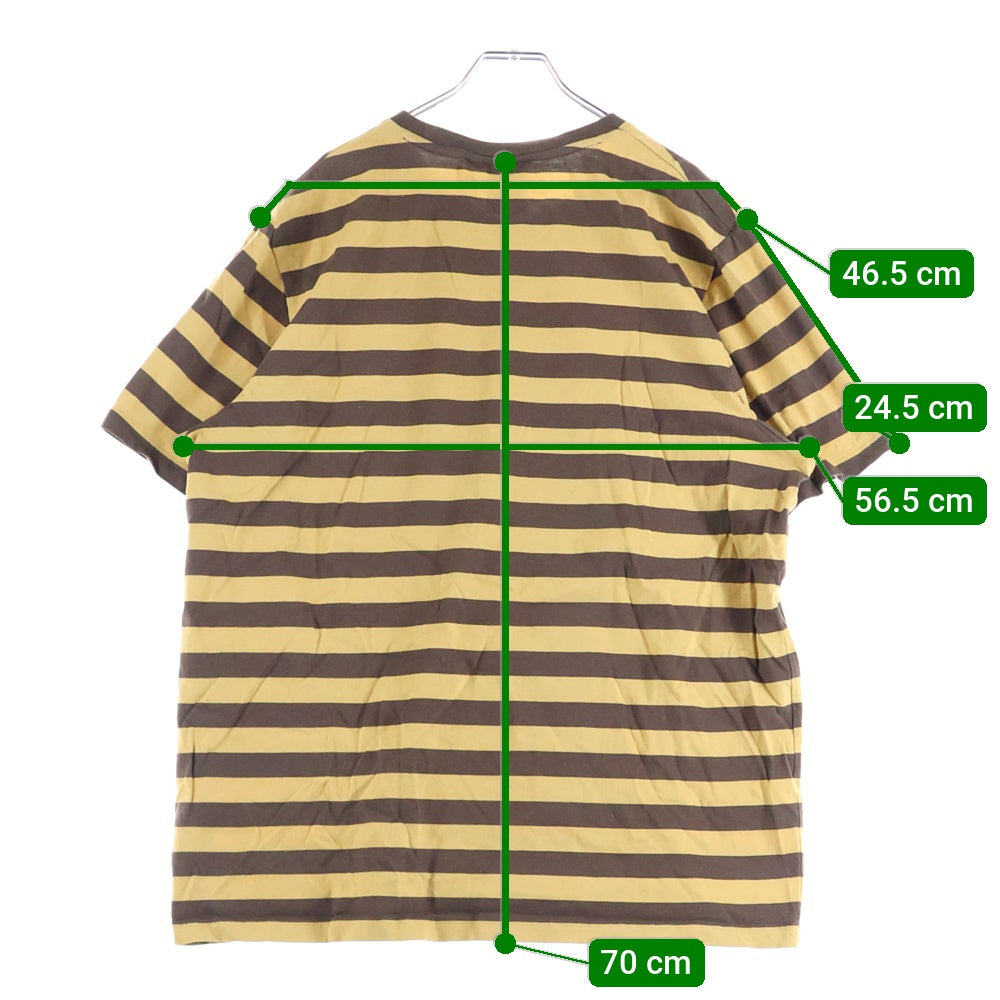 adidas(アディダス) ×NOAH ボーダー 半袖Tシャツカットソー ブラウン/イエロー HI2930