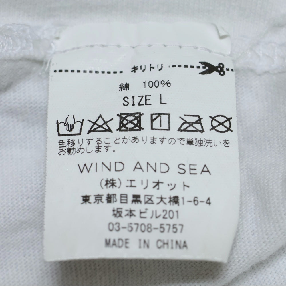 WIND AND SEA(ウィンダンシー) 19AW ×BIOTOP別注 Dドットロゴプリント 半袖Tシャツカットソー ホワイト WDS-BTP19A-CS-02