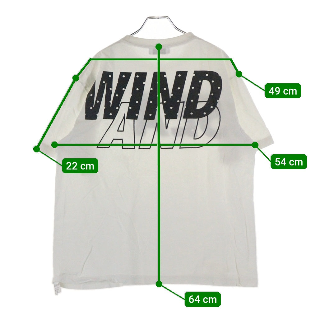 WIND AND SEA(ウィンダンシー) 19AW ×BIOTOP別注 Dドットロゴプリント 半袖Tシャツカットソー ホワイト WDS-BTP19A-CS-02