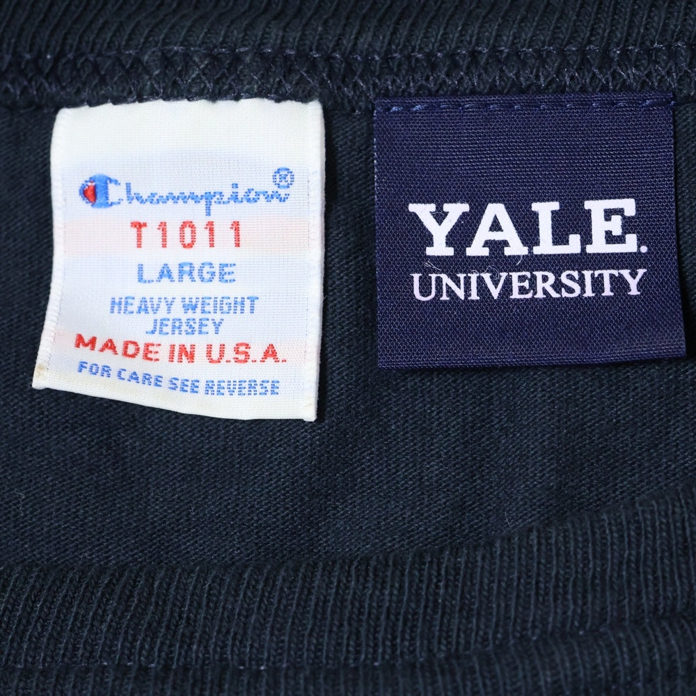 CHAMPION(チャンピオン) YALE フロントプリント 半袖Tシャツカットソー ネイビー C5-P301