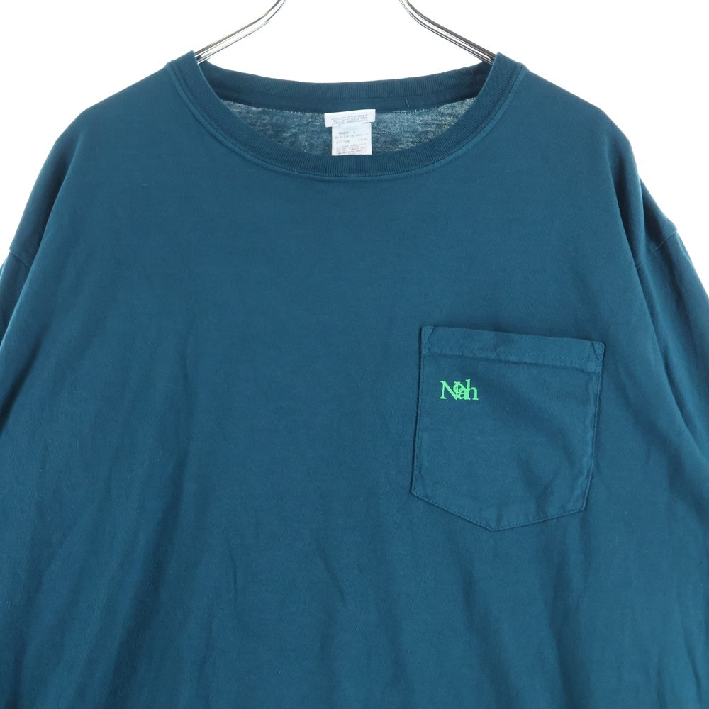 NOAH(ノア) FLOWERS POCKET TEE 袖フラワープリント ポケット 長袖Tシャツカットソー グリーン 23-070-122-0059-1-0