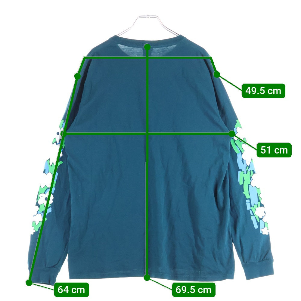 NOAH(ノア) FLOWERS POCKET TEE 袖フラワープリント ポケット 長袖Tシャツカットソー グリーン 23-070-122-0059-1-0