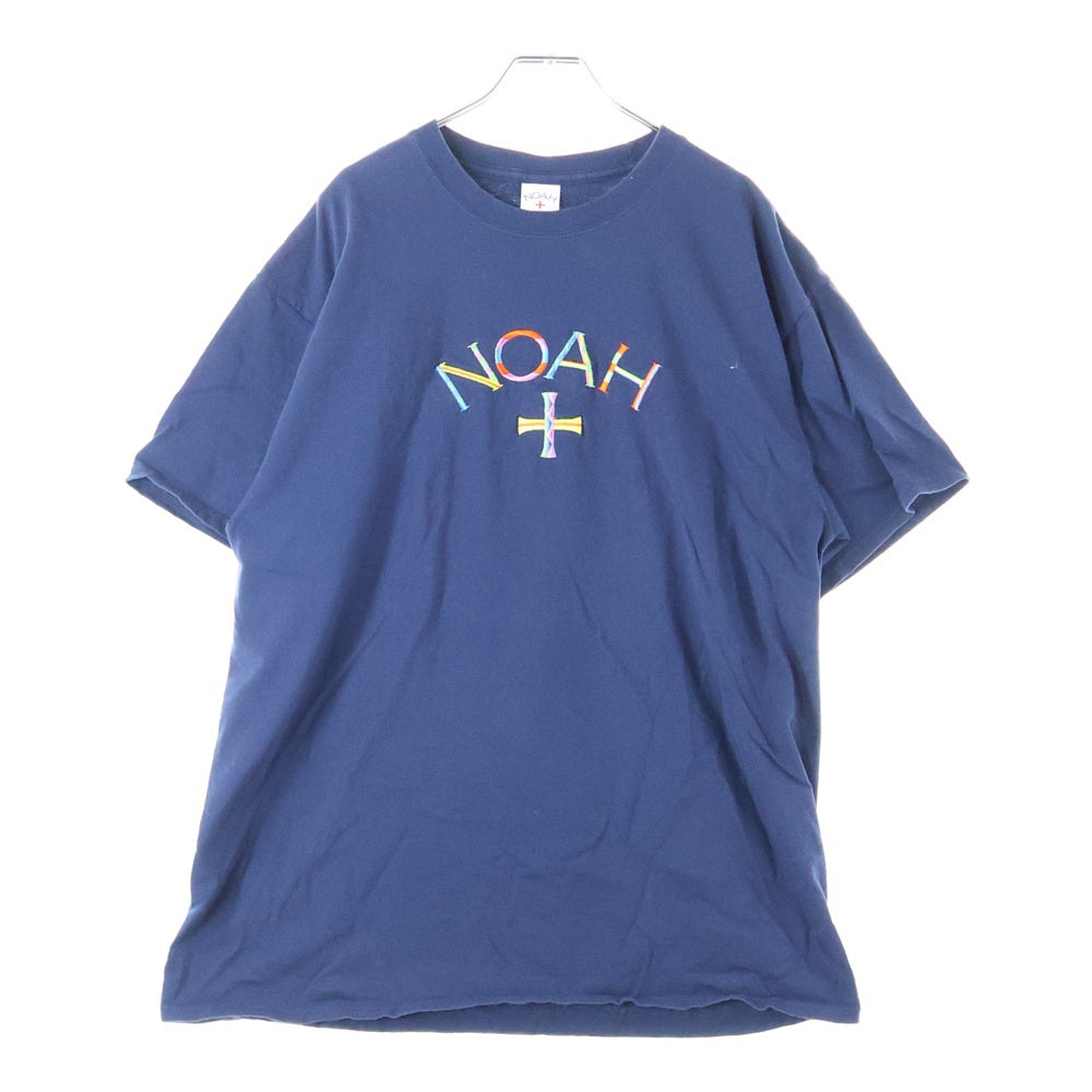 NOAH(ノア) NYC CORE LOGO TEE フロント ロゴ刺繍 半袖Tシャツカットソー ネイビー 21-071-122-0042-1-0