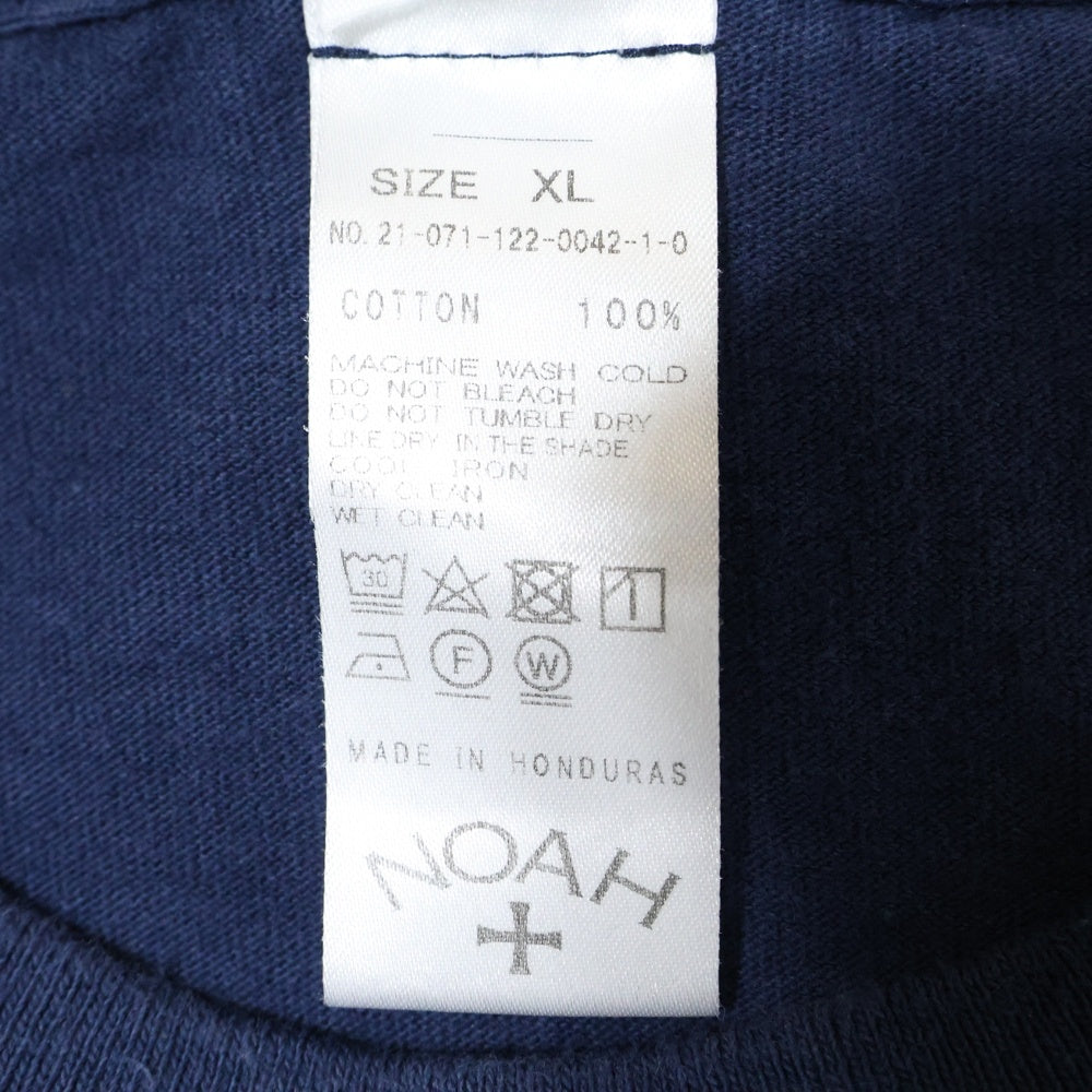 NOAH(ノア) NYC CORE LOGO TEE フロント ロゴ刺繍 半袖Tシャツカットソー ネイビー 21-071-122-0042-1-0