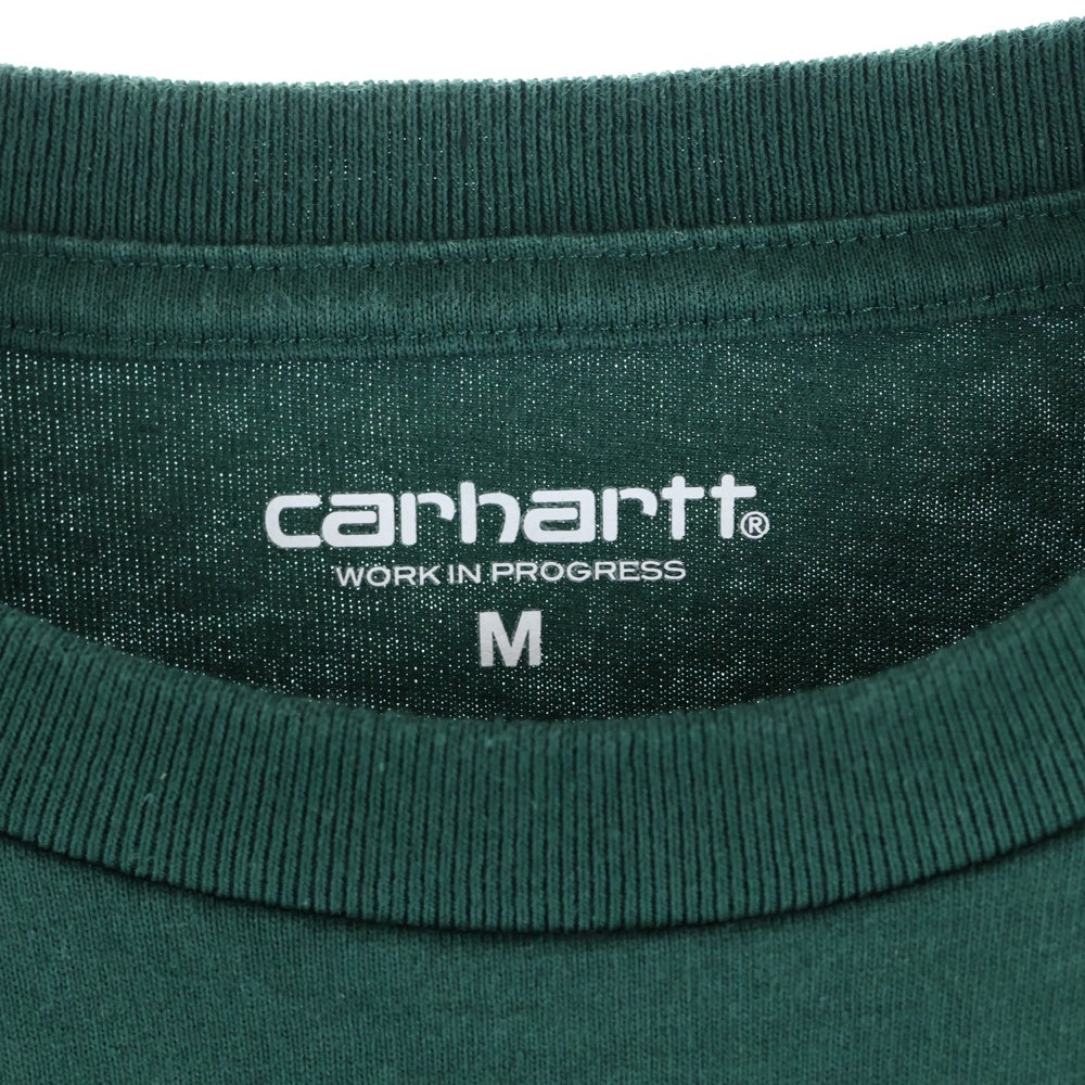 CARHARTT(カーハート) ロゴ刺繍 ポケット 長袖Tシャツカットソー グリーン A172071.827.XX.03