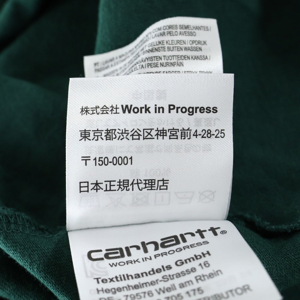 CARHARTT(カーハート) ロゴ刺繍 ポケット 長袖Tシャツカットソー グリーン A172071.827.XX.03