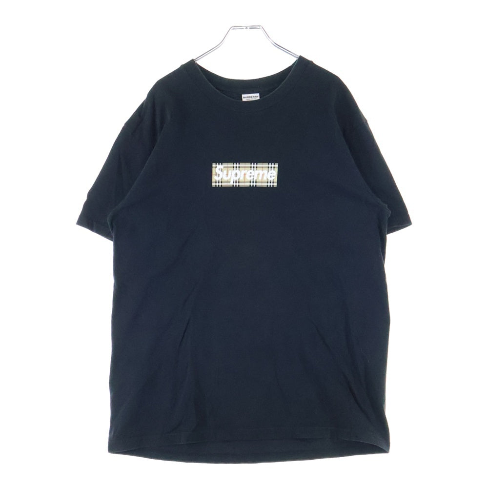 SUPREME(シュプリーム) 22SS×Burberry Box Logo Tee バーバリー ボックスロゴ クルーネック半袖Tシャツ ブラック