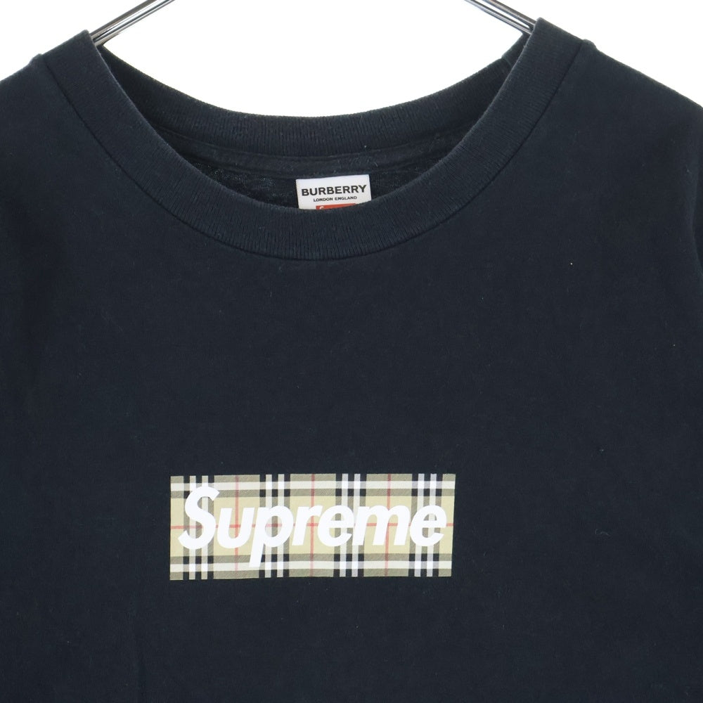SUPREME(シュプリーム) 22SS×Burberry Box Logo Tee バーバリー ボックスロゴ クルーネック半袖Tシャツ ブラック