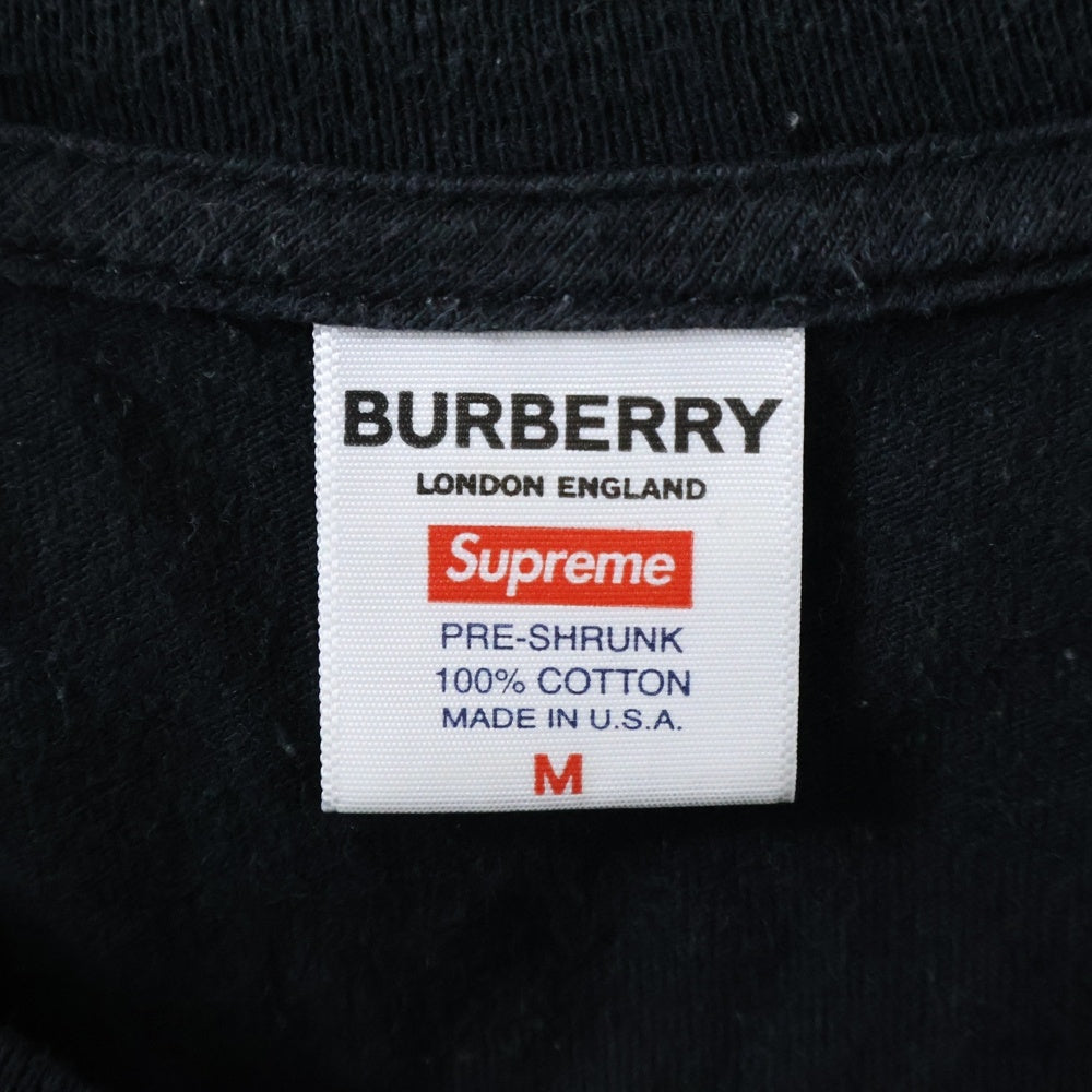 SUPREME(シュプリーム) 22SS×Burberry Box Logo Tee バーバリー ボックスロゴ クルーネック半袖Tシャツ ブラック