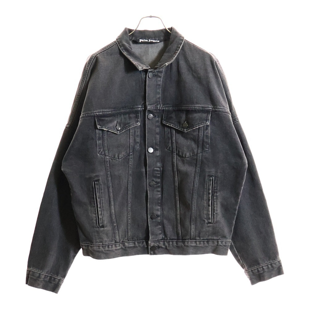 Palm Angels(パームエンジェルス) 20SS Shoulder Logo Denim Jacket PMYE006C99DEN001 バックショルダーロゴプリントデニムジャケット ブラック