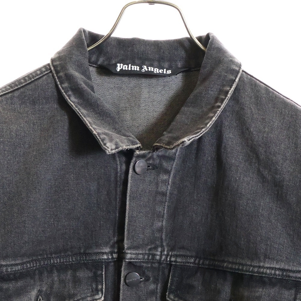 Palm Angels(パームエンジェルス) 20SS Shoulder Logo Denim Jacket PMYE006C99DEN001 バックショルダーロゴプリントデニムジャケット ブラック