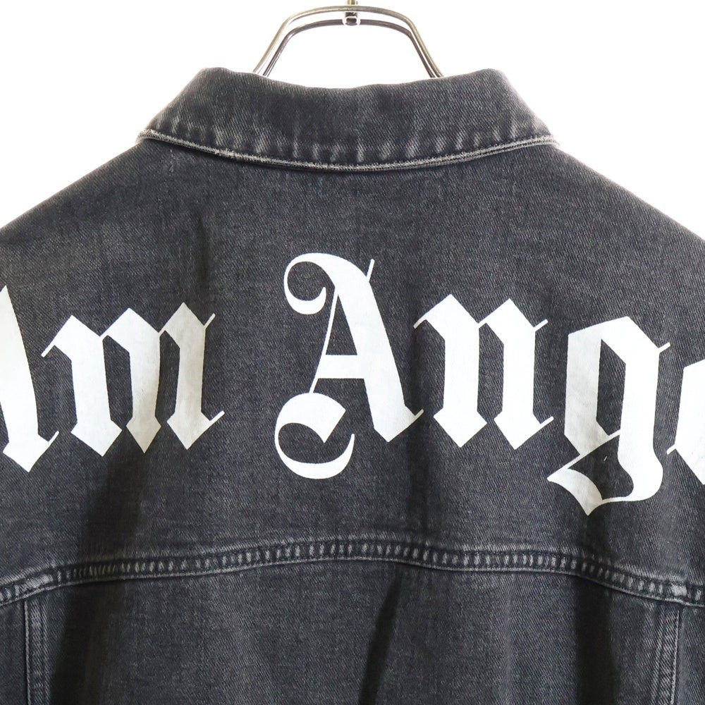 Palm Angels(パームエンジェルス) 20SS Shoulder Logo Denim Jacket PMYE006C99DEN001 バックショルダーロゴプリントデニムジャケット ブラック