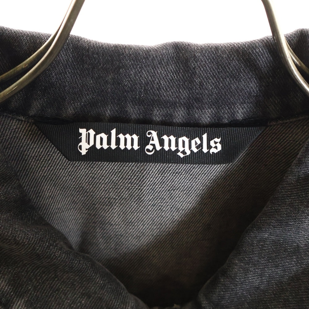 Palm Angels(パームエンジェルス) 20SS Shoulder Logo Denim Jacket PMYE006C99DEN001 バックショルダーロゴプリントデニムジャケット ブラック