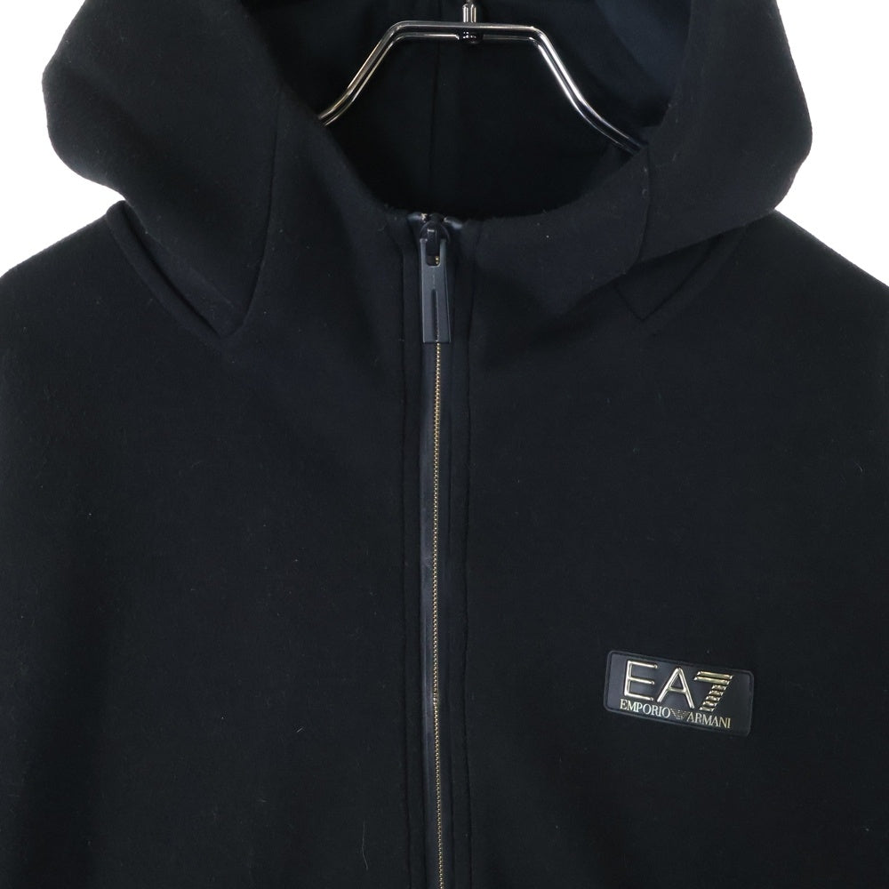 EMPORIO ARMANI EA7(エンポリオアルマーニイーエーセブン) 胸ロゴジップアップパーカー 3HPM99 PJ4EZ ブラック