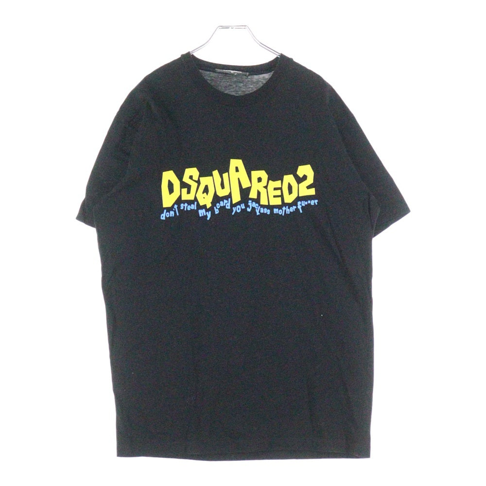 DSQUARED2(ディースクエアード) WAVING LOGO COOL S71GD1252 ロゴプリント半袖Tシャツ ブラック