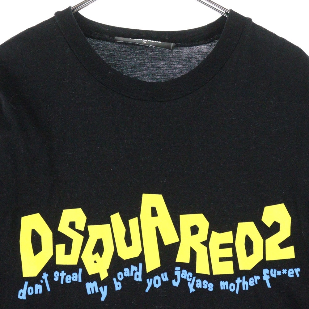 DSQUARED2(ディースクエアード) WAVING LOGO COOL S71GD1252 ロゴプリント半袖Tシャツ ブラック