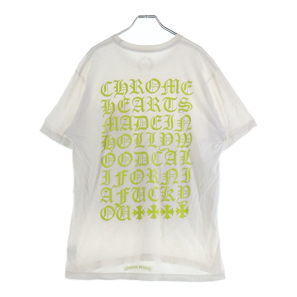 CHROME HEARTS(クロムハーツ) CH T-SHRT フロントホースシュー 英字バックプリント 半袖Tシャツ ホワイト /イエロー