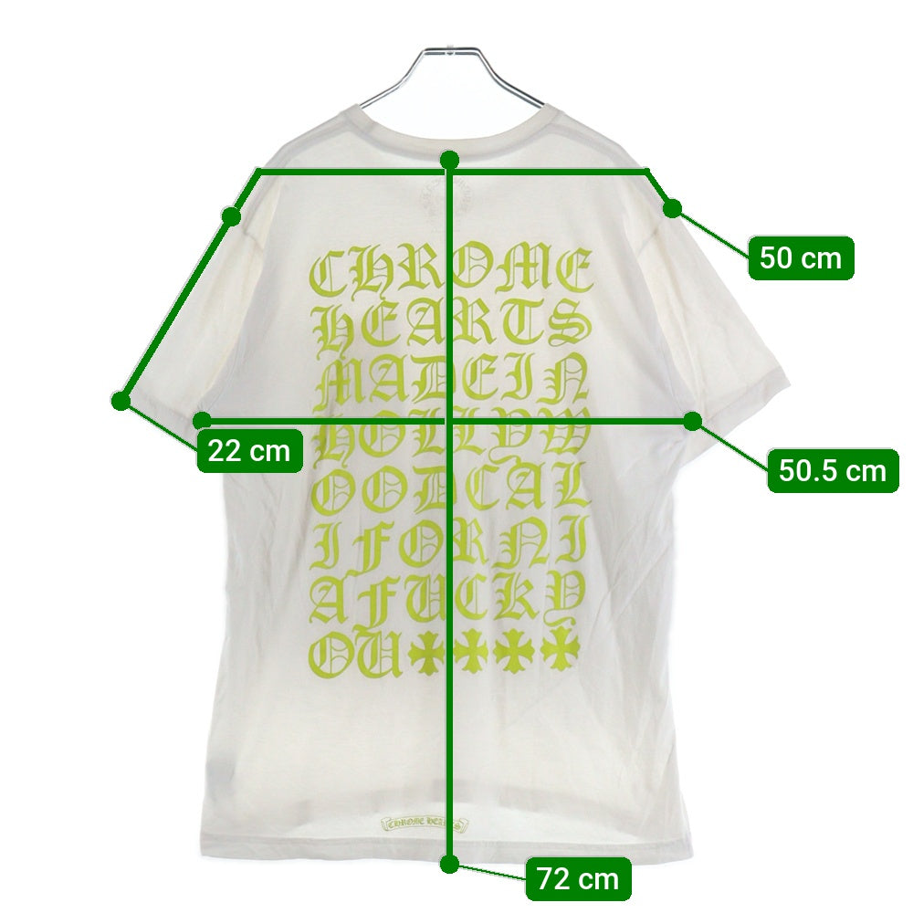 CHROME HEARTS(クロムハーツ) CH T-SHRT フロントホースシュー 英字バックプリント 半袖Tシャツ ホワイト /イエロー
