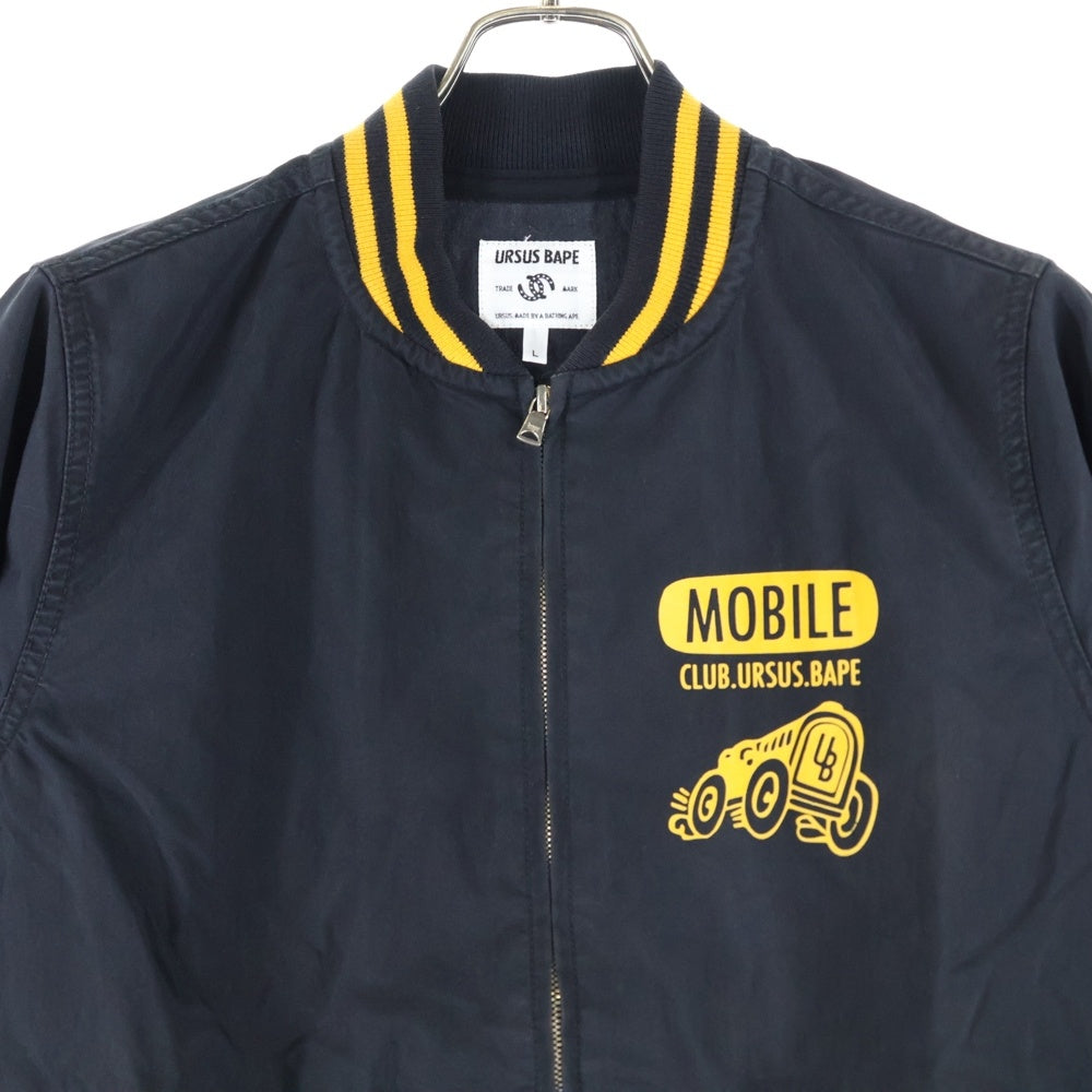 A BATHING APE(アベイシングエイプ) URSUS BAPE アーサスベイプ フロントプリント コットンジャケット ブラック/イエロー