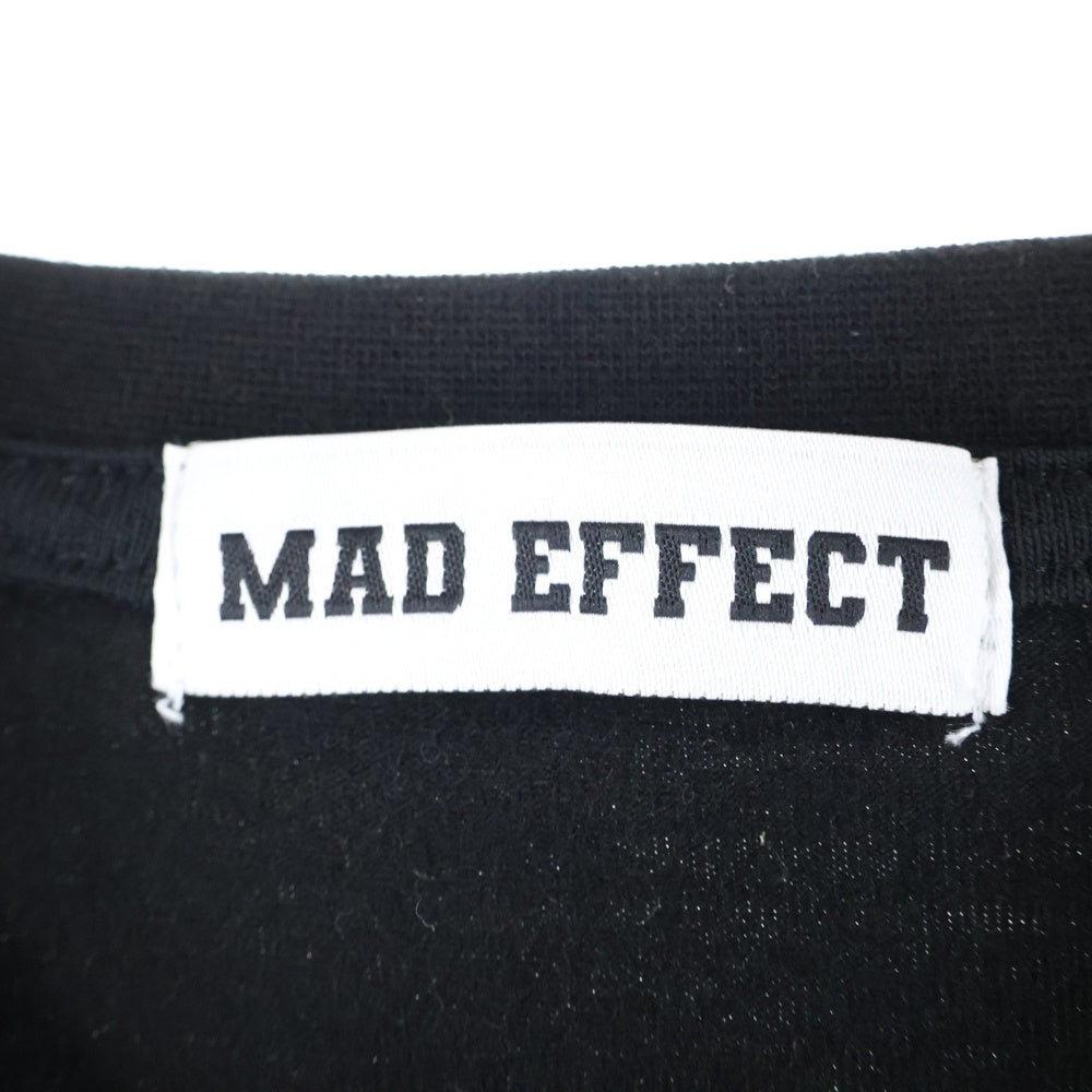 NO BRAND(ノーブランド) JUN INAGAWA × MAD EFFECT フロントロゴ刺繍 バックプリント 半袖Tシャツカットソー ブラック