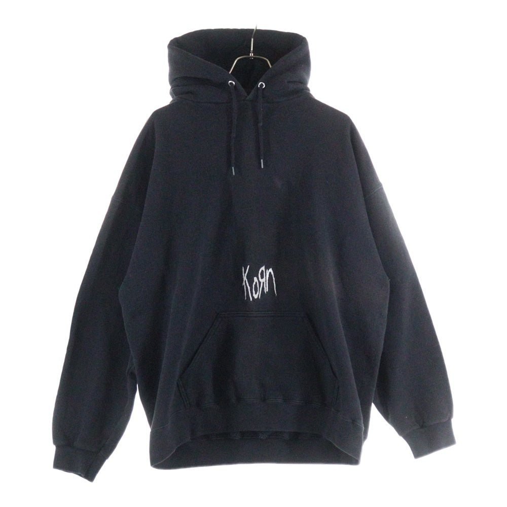 VINTAGE(ヴィンテージ) 90S KORN LOGO EMBROIDERY HOODIE ロゴ刺繍 プルオーバーパーカー ブラック