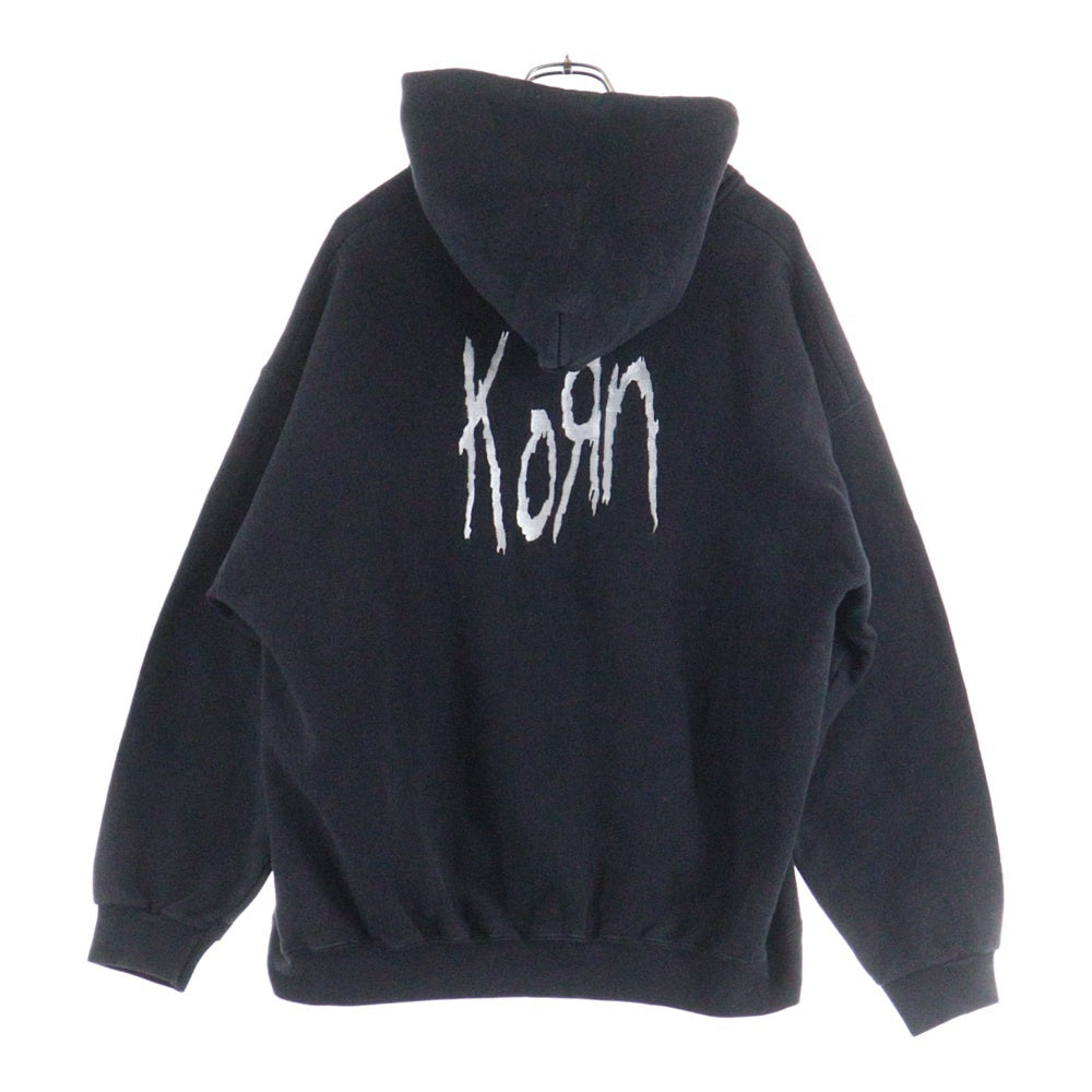 VINTAGE(ヴィンテージ) 90S KORN LOGO EMBROIDERY HOODIE ロゴ刺繍 プルオーバーパーカー ブラック