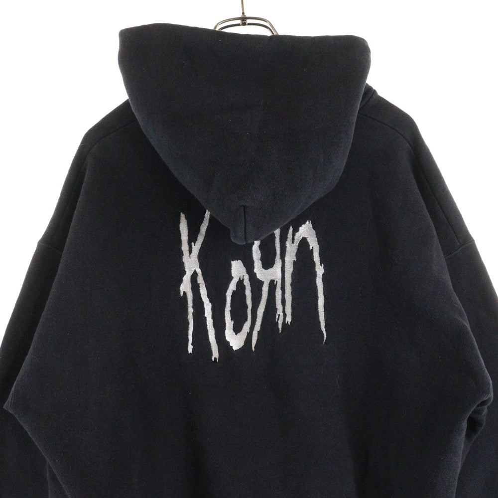 VINTAGE(ヴィンテージ) 90S KORN LOGO EMBROIDERY HOODIE ロゴ刺繍 プルオーバーパーカー ブラック