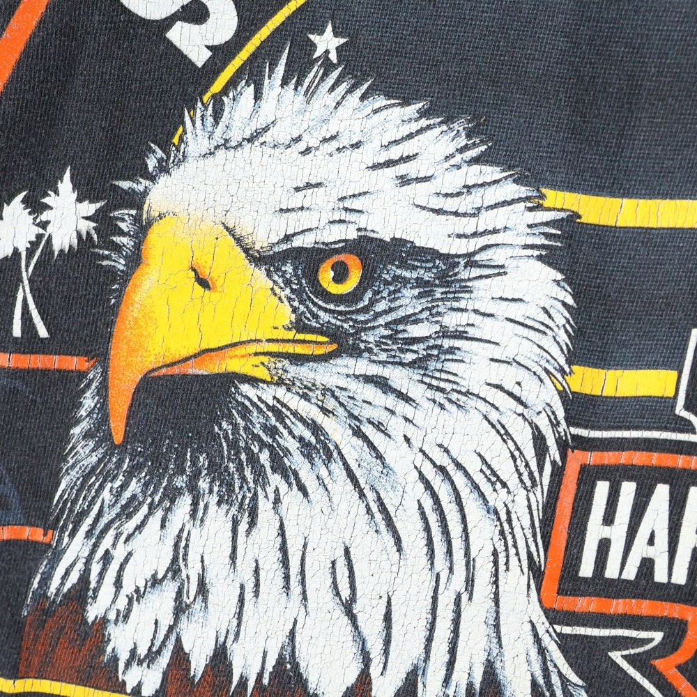 HARLEY DAVIDSON(ハーレーダビッドソン) 90S VINTAGE フロント モーターサイクルプリント 半袖Tシャツカットソー ブラック