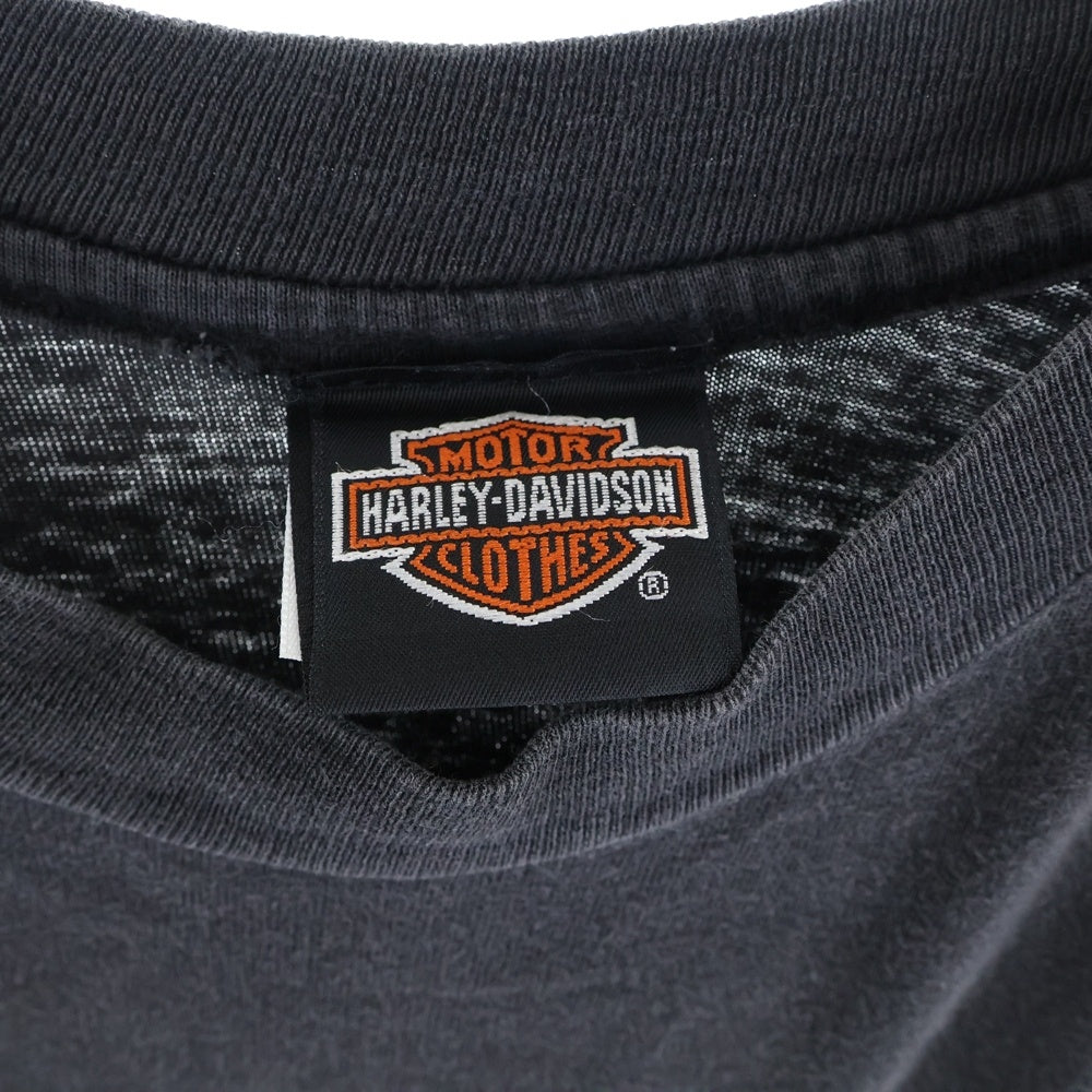 HARLEY DAVIDSON(ハーレーダビッドソン) 90S VINTAGE フロント モーターサイクルプリント 半袖Tシャツカットソー ブラック