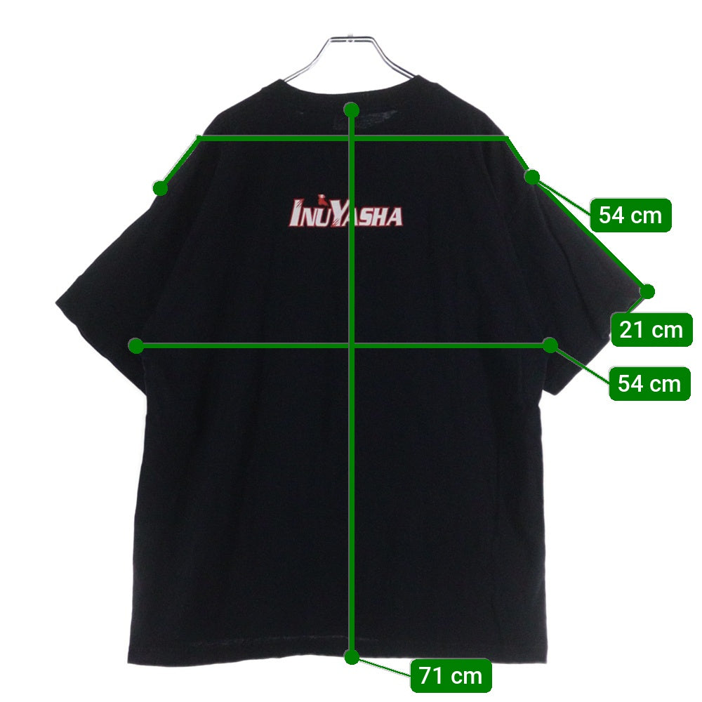 VINTAGE(ヴィンテージ) 00S 犬夜叉 プリント 半袖Tシャツカットソー ブラック