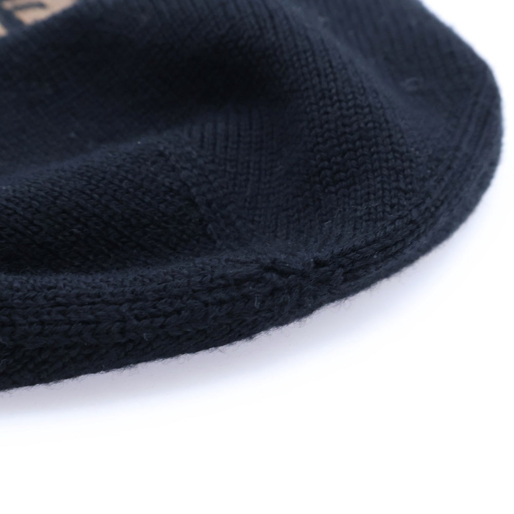 FENDI(フェンディ) ズッカ柄 ウール ニットキャップ ビーニー 帽子 ブラック FXQ056 A88C レディース