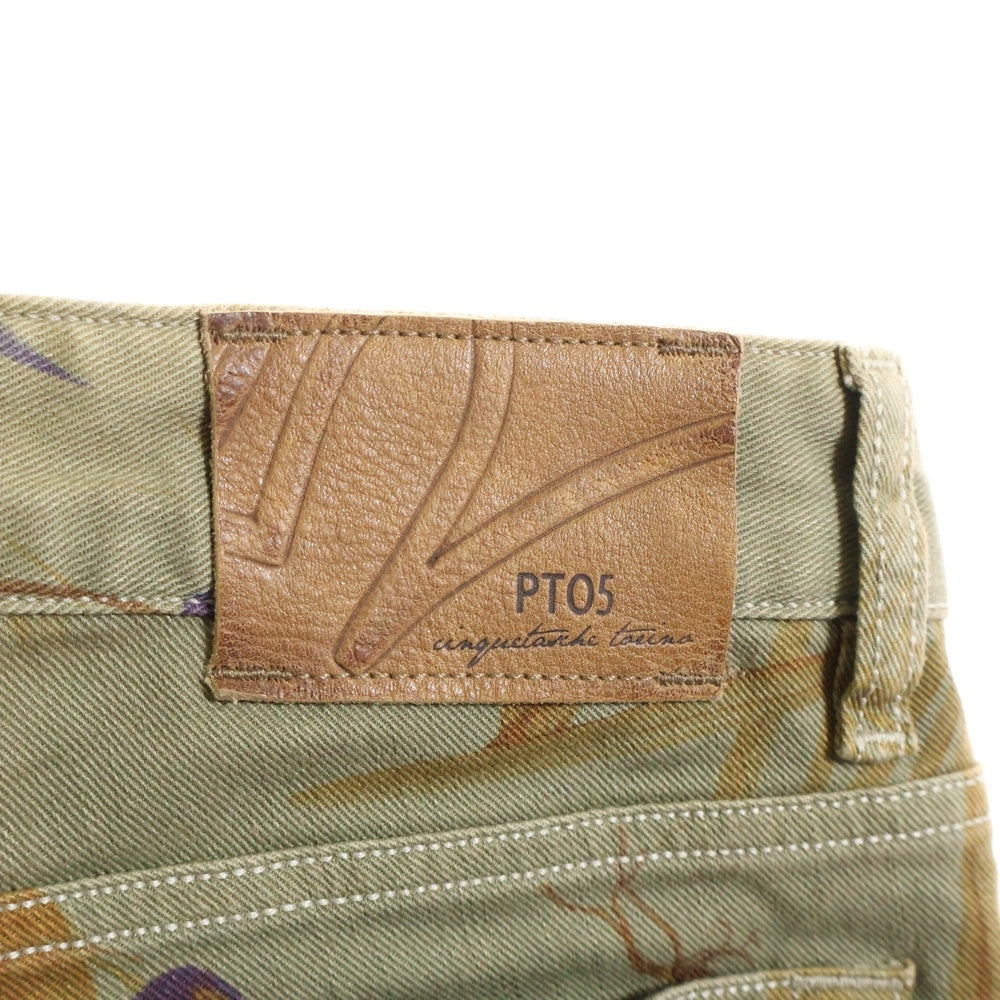 PT05(ピーティーゼロチンクエ) フラワー総柄スキニーパンツ カーキ